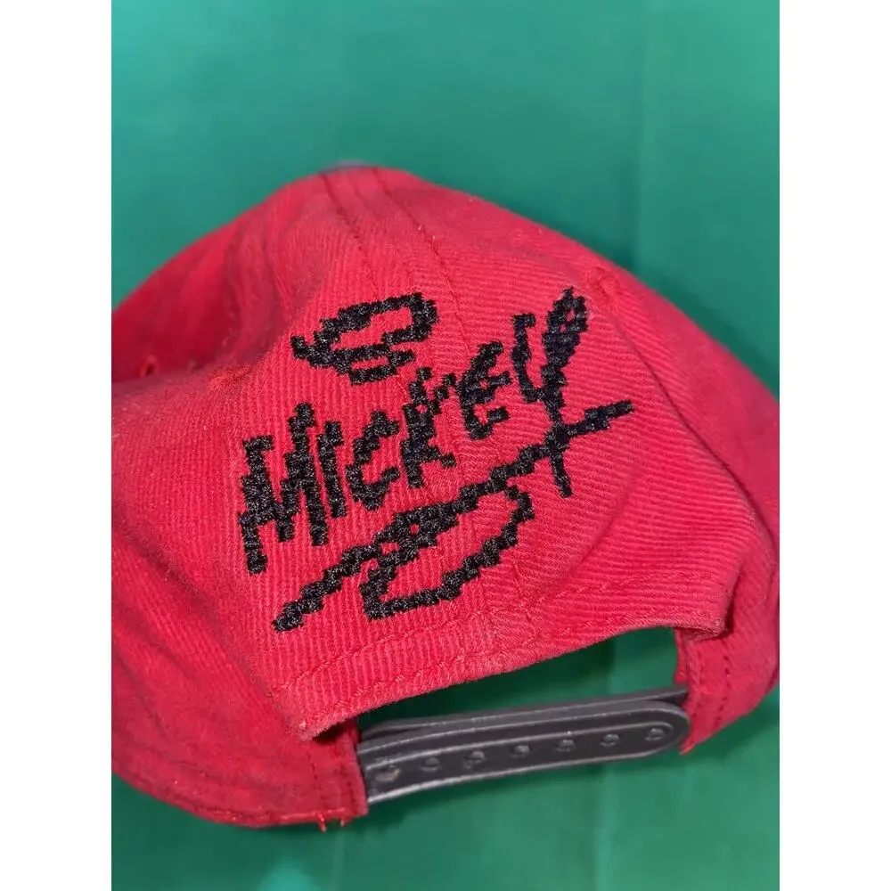 Vintage Mickey Mouse Embroidery‎ Baseball Cap Golf Hat Walt DISNEY World Red